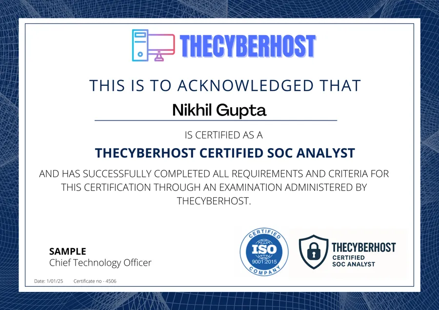 SOC Analyst certificate