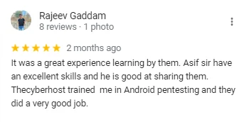 Student review screenshot