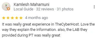Student review screenshot