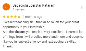 Student review screenshot